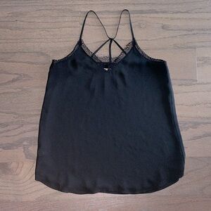 LOFT Black Lace Trim Strappy Cami - Size XS